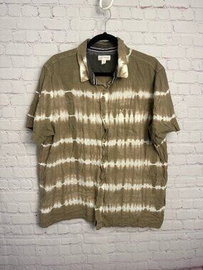 Sun and Stone XXL linen striped button up linen cotton blend coastal boho hippie